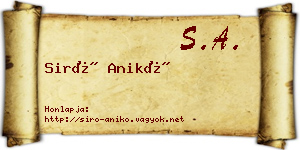 Siró Anikó névjegykártya